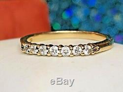 Vintage Estate 14k Gold Diamond Band Wedding Anniversary Ring Signed Zei