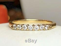 Vintage Estate 14k Gold Diamond Band Wedding Anniversary Ring Signed Zei