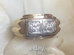 Vintage Estate 14k Gold Diamond Men's Ring Written Appraisal Signed Frco