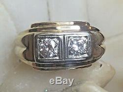 Vintage Estate 14k Gold Diamond Men's Ring Written Appraisal Signed Frco