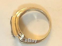 Vintage Estate 14k Gold Diamond Men's Ring Written Appraisal Signed Frco