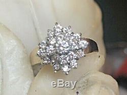 Vintage Estate 14k Gold Diamond Ring Cluster Engagement Wedding Signed Jp