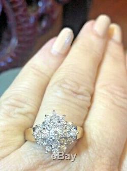 Vintage Estate 14k Gold Diamond Ring Cluster Engagement Wedding Signed Jp