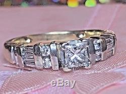 Vintage Estate 14k Gold Diamond Ring Wedding Engagement Signed Cit Princess Cut