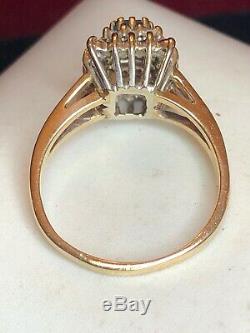 Vintage Estate 14k Gold Green Spinel Diamond Ring Wedding Engagement Signed Lls