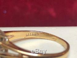 Vintage Estate 14k Gold Green Spinel Diamond Ring Wedding Engagement Signed Lls