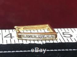 Vintage Estate 14k Gold Natural Diamond Earrings Signed Square Hoop