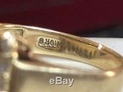 Vintage Estate 14k Gold Natural Diamond Ring Band Wedding Cluster Signed Ror