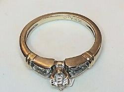 Vintage Estate 14k Gold Natural Diamond Ring Marquise Designer Signed Aj