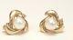 Vintage Estate 14k Gold Pearl Diamond Earrings Wedding Signed Ips Imperial Pearl