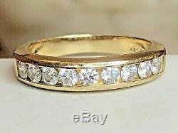 Vintage Estate 14k Natural Gold Diamond Band Ring Wedding Anniversary Signed Alb