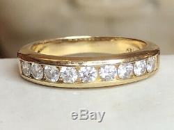 Vintage Estate 14k Natural Gold Diamond Band Ring Wedding Anniversary Signed Alb