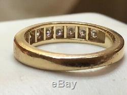 Vintage Estate 14k Natural Gold Diamond Band Ring Wedding Anniversary Signed Alb