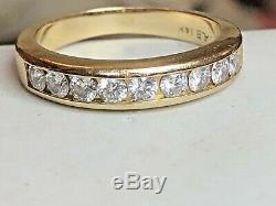 Vintage Estate 14k Natural Gold Diamond Band Ring Wedding Anniversary Signed Alb