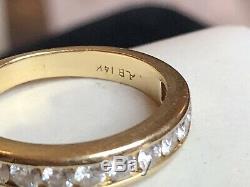 Vintage Estate 14k Natural Gold Diamond Band Ring Wedding Anniversary Signed Alb