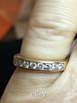 Vintage Estate 14k Natural Gold Diamond Band Ring Wedding Anniversary Signed Alb