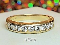 Vintage Estate 14k Natural Gold Diamond Band Ring Wedding Anniversary Signed Alb