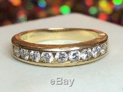 Vintage Estate 14k Natural Gold Diamond Band Ring Wedding Anniversary Signed Alb