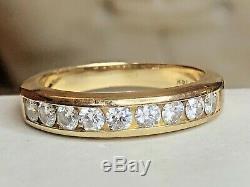 Vintage Estate 14k Natural Gold Diamond Band Ring Wedding Anniversary Signed Alb