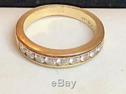 Vintage Estate 14k Natural Gold Diamond Band Ring Wedding Anniversary Signed Alb