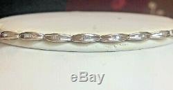 Vintage Estate 14k White Gold Diamond Bracelet Baguette Signed Pdc