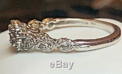 Vintage Estate 14k White Gold Diamond Ring Halo Engagement Signed Vera Wang