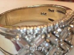 Vintage Estate 14k White Gold Diamond Wedding Anniversary Band Signed Bh Effy