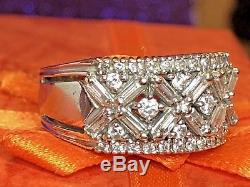 Vintage Estate 14k White Gold Diamond Wedding Anniversary Band Signed Bh Effy