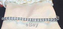 Vintage Estate 14k White Gold Genuine Natural Diamonds Bracelet Tennis Signed