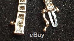 Vintage Estate 14k White Gold Genuine Natural Diamonds Bracelet Tennis Signed