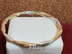 Vintage Estate 14k White & Yellow Gold Bangle Bracelet Designer Signed S C