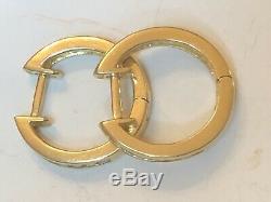 Vintage Estate 14k Yellow Gold Diamond Earrings Huggies Designer Signed Ea