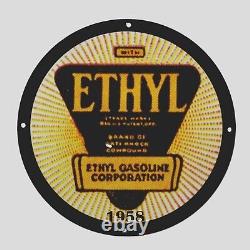 Vintage Ethyl Gasoline Corporation 1958 Oil Porcelain Gas Pump Sign