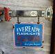 Vintage Eveready Porcelain Flashlight Battery Lamp Gas Oil Metal 11 Flange Sign