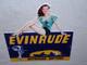 Vintage Evinrude Outboard Boat Motor Woman? 12 Metal Marine Gasoline Oil Sign