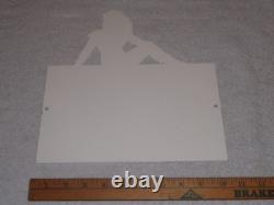 Vintage Evinrude Outboard Boat Motor Woman? 12 Metal Marine Gasoline Oil Sign