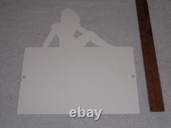 Vintage Evinrude Outboard Boat Motor Woman? 12 Metal Marine Gasoline Oil Sign