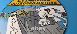 Vintage Evinrude Outboards Porcelain Sign Boat Motor Gas Engines Casper Sign