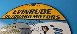 Vintage Evinrude Outboards Porcelain Sign Boat Motor Gas Engines Casper Sign