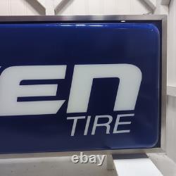 Vintage Falken Tire Sign 2 Sided Light 36X12X6VGC