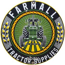 Vintage Farmall Tractor Supplies Porcelain Sign Gas Station Pump Oil Service