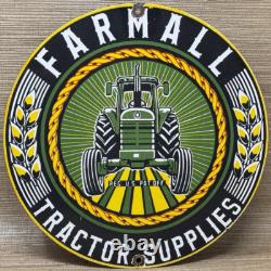 Vintage Farmall Tractor Supplies Porcelain Sign Gas Station Pump Oil Service