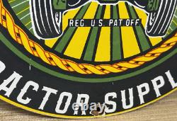 Vintage Farmall Tractor Supplies Porcelain Sign Gas Station Pump Oil Service