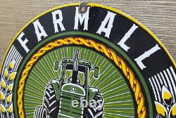 Vintage Farmall Tractor Supplies Porcelain Sign Gas Station Pump Oil Service