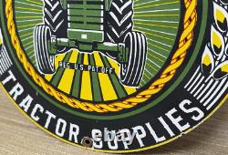 Vintage Farmall Tractor Supplies Porcelain Sign Gas Station Pump Oil Service