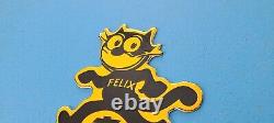 Vintage Felix Cat Chevrolet Porcelain Bow-tie Gas Sign License Plate Topper