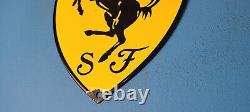 Vintage Ferrari Porcelain 11 Gas Automobile Badge Shield Service Station Sign