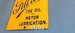 Vintage Filtrate Motor Oil Sign Gasoline Pump Plate Engine Lube Porcelain Sign