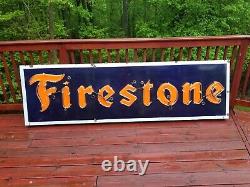 Vintage Firestone Tires Porcelain Neon Sign gas station advertising oil auto