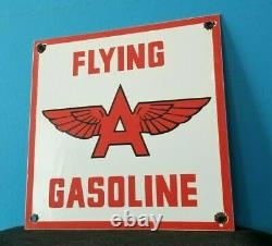 Vintage Flying A Gasoline Porcelain Gas Aviation Service Station Pump Sign